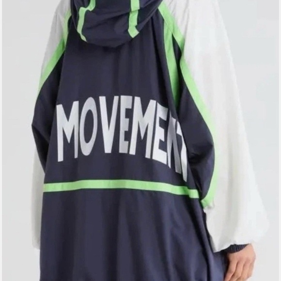 Free People Movement Care Like the Wind New navy neon Anorak jacket medium - Picture 2 of 14
